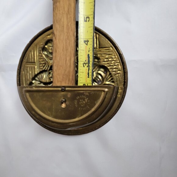 English Brass & Wood Bed Warmer – Embossed Scene Design – 19" Long Vintage - Picture 10 of 12